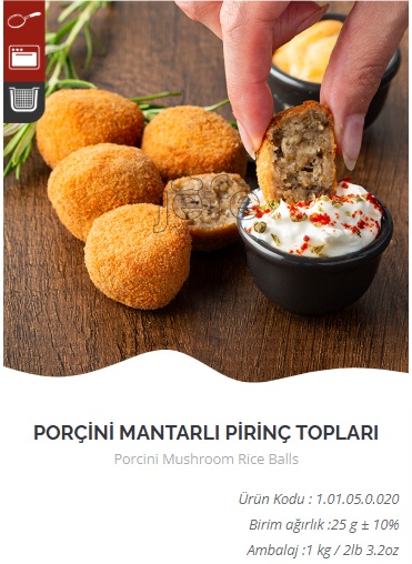 ÇITIR PORÇİNİ MANTARLI PİRİNÇ TOPLARI